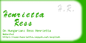 henrietta ress business card